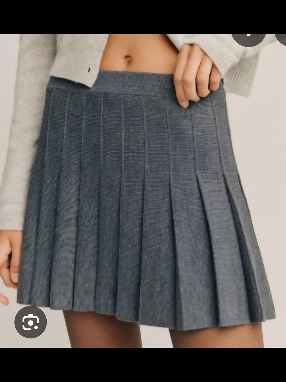 NWT Reformation Pleated Knit Mini Skirt in Charcoal Gray